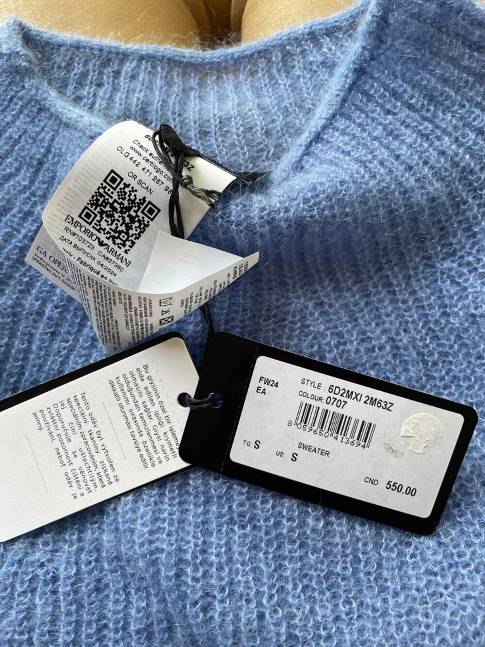 Emporio Armani Mohair Sweater Sz Small - Picture 5 of 9